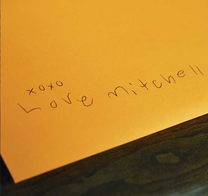 xoxo Love Mitchell note